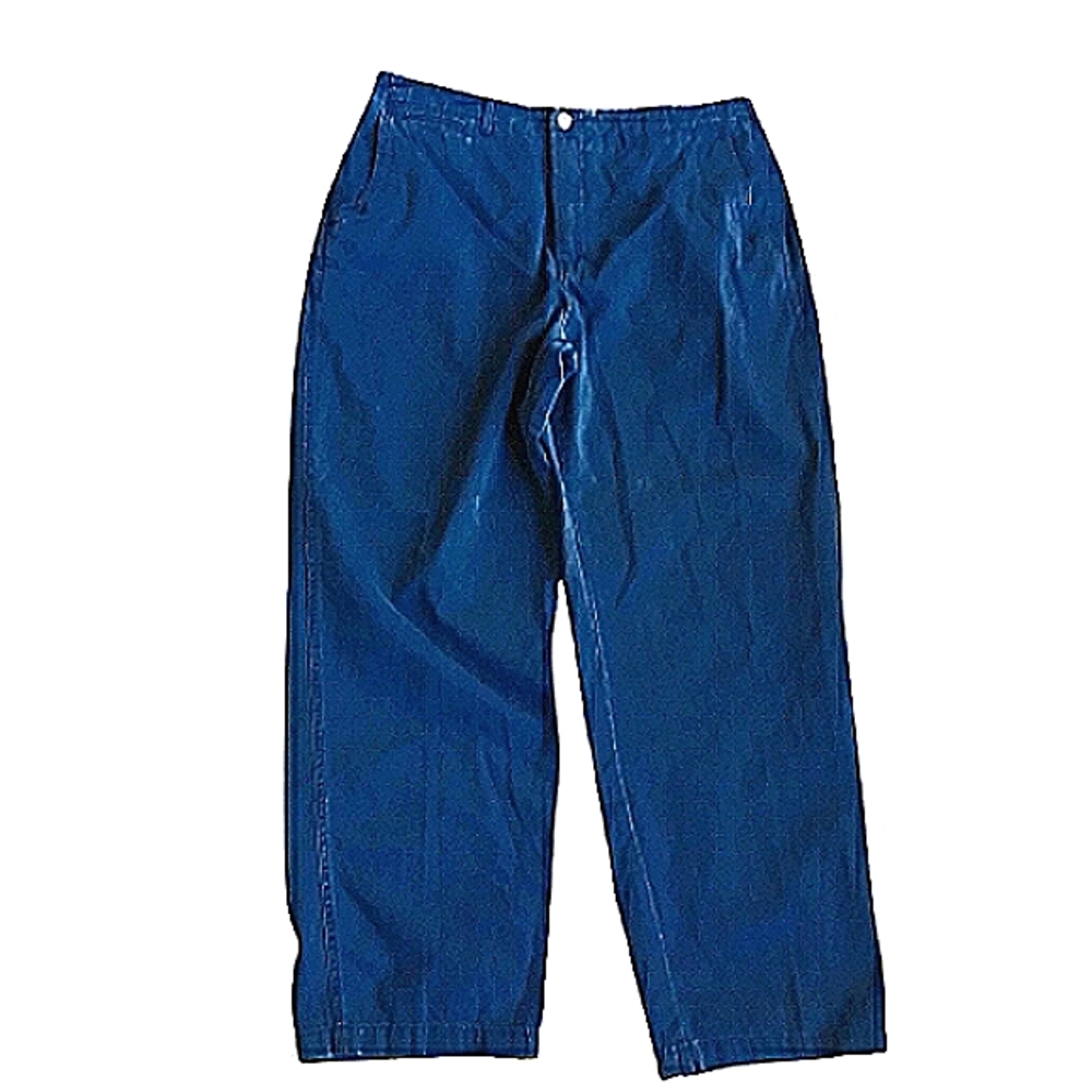 ARCADIA Men's Chinos Twill Pants 38X30 Navy Blue Lightly Distressed Relaxed Fit